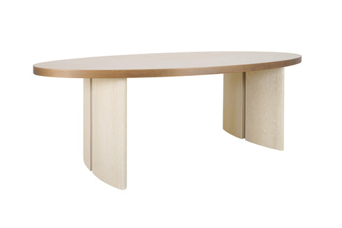 Denny Oval 6 Seater Dining Table - Antique White